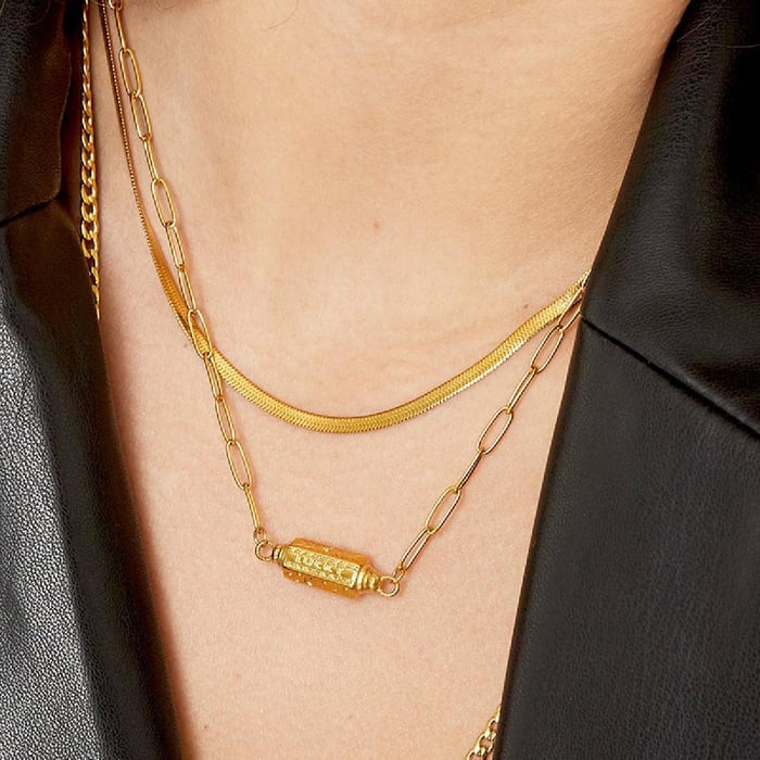Necklace Moon Stars Pendant Gold h5Picture3